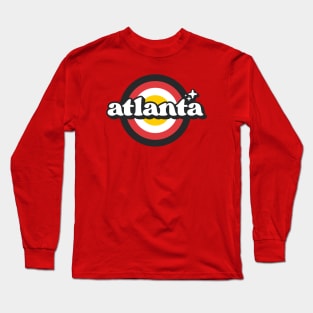 Vintage Atlanta Sunset Seal // Retro City Emblem for Atlanta, Georgia Long Sleeve T-Shirt